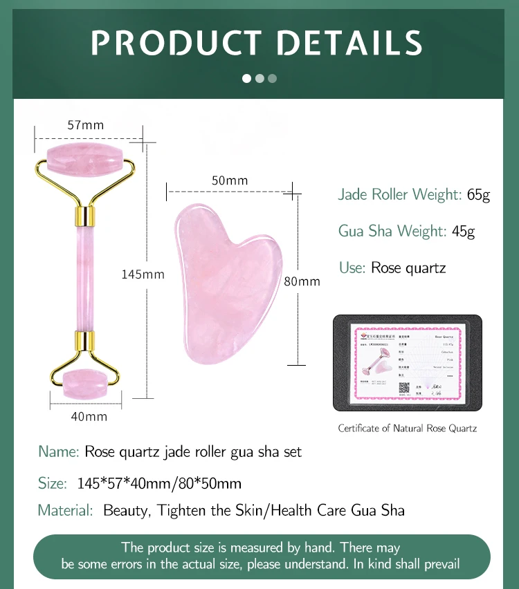 Jade Roller & Gua Sha Set – Gesichtsmassagegerät Für Straffere Haut, Rosa