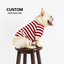 New Design Breathable Polyester Cotton Dog Vest Comfortable Striped T-Shirt for Spring Pet Clothing for Big Dogs