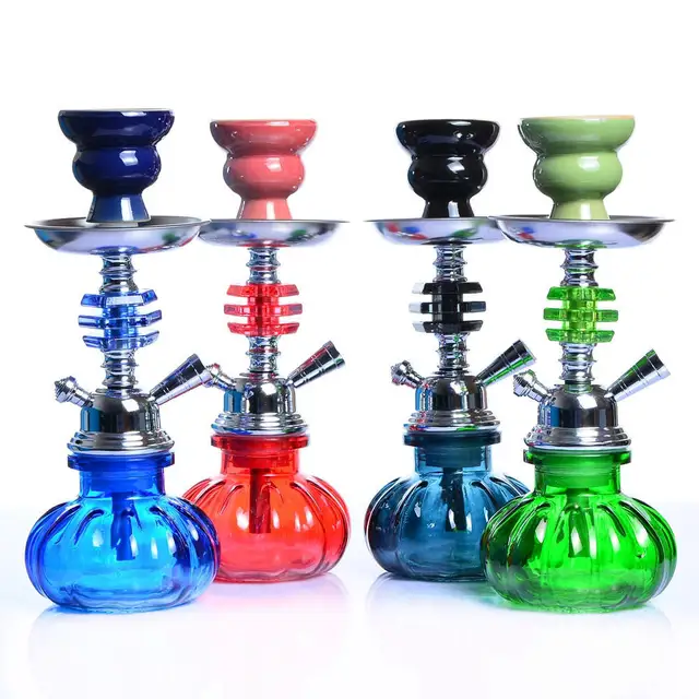 Hot sale Small Size Portable Single Hose Shisha Pipe for Smoking Tobacco Glass Bowl Traditional Home Hookah