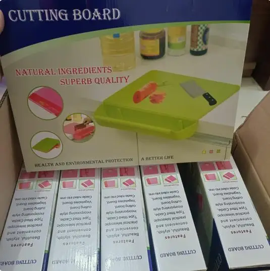 Creative Food Grade Kitchen Chopping Board With Storage Basket 2 In 1