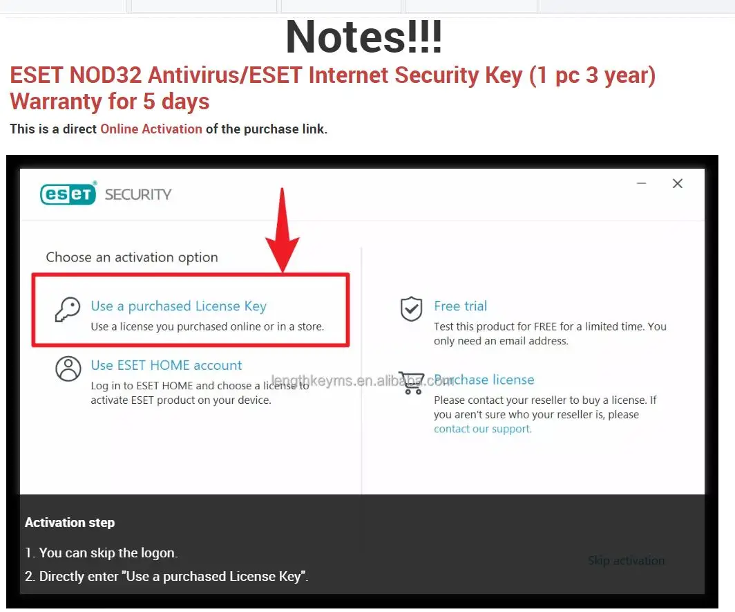 Eset Internet Security Key 1 Pc 1 Year Nod32 License Key Eset Nod 32 ...