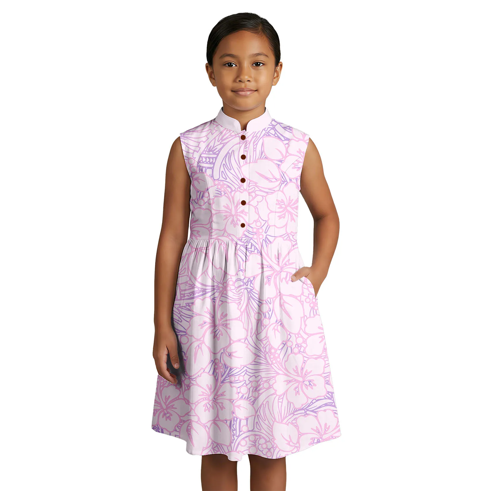 cute sunday dresses Simplicity Custom Girl White Beach Clothes Samoan Polynesian Tribal Floral Print Kids Wear Girls Aloha Dress Size:12M SCH007905_BL_XXL Faviana 11415 Embellished Corset the ones with nowhere