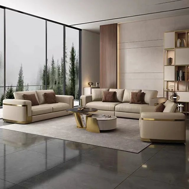 Modern Living Room Upholstery Velvet Sofa set Tufted Designer Accent Golden luxury living room sofa chair