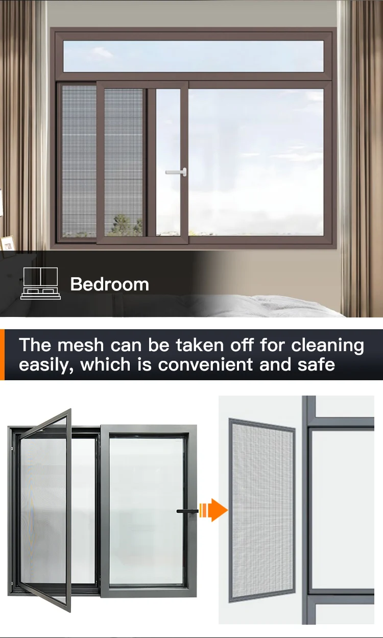 Thermal Break Aluminum Drifting Windows Double Glazing French Window ...