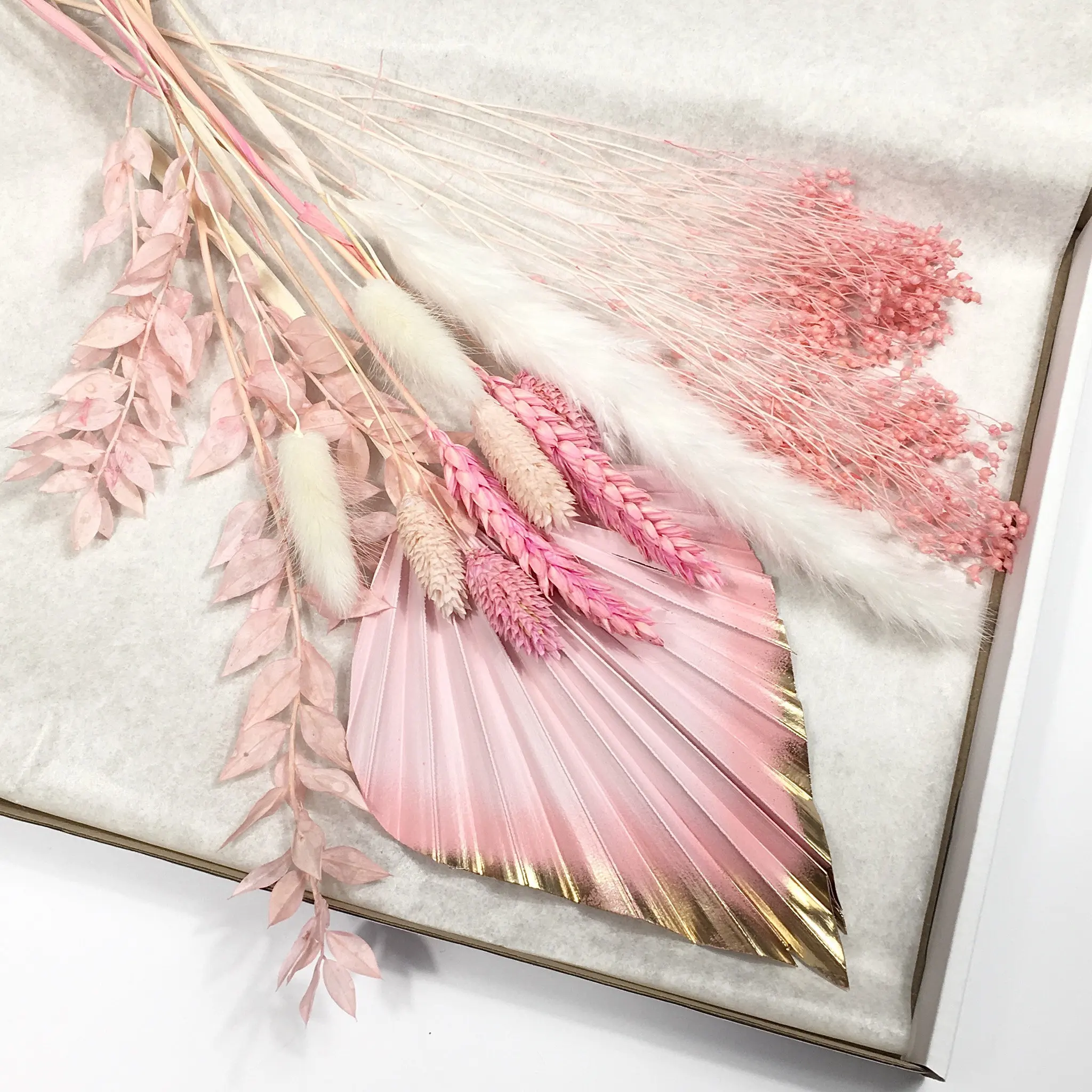 Every Love PALM SPEAR TOPPER for Cake Dried Flowers for Cake Gold Pink Cake Decoration Glitter Palm Spear Pink Gold Bouquet