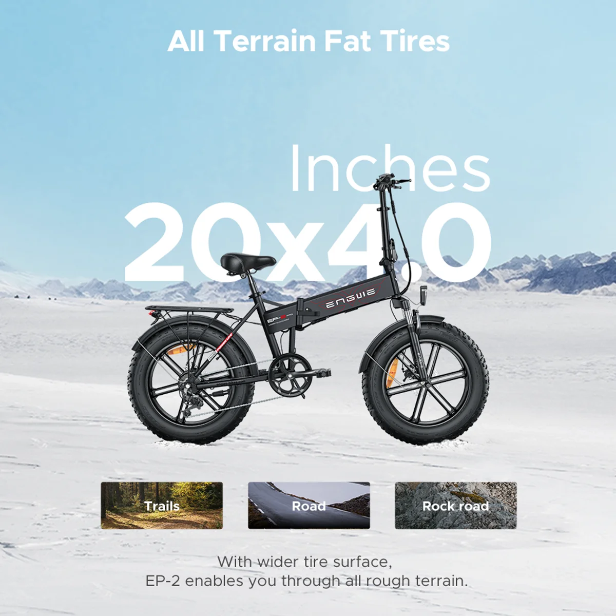 Free Shipping EP-2 Pro Combo 120km Range Speed 25km/h Front Suspension Foldable E-bike  Electric Bike EU/US/UK Warehouse ENGWE