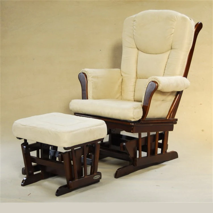 Incredibly Smooth Quiet Gliding Baby Nursery Relax Rocker Rocking Chair Glider and Ottoman Set