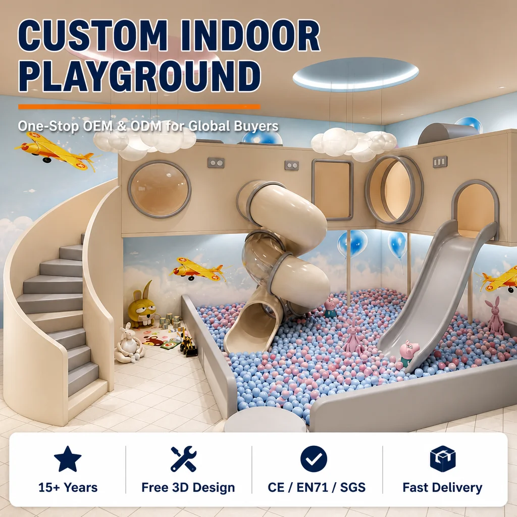 Indoor Naughty Castle Kids Commercial Soft Play Equipment CE CPC Certified Ball Pool Slide Climbing Net for Family Center OEM
