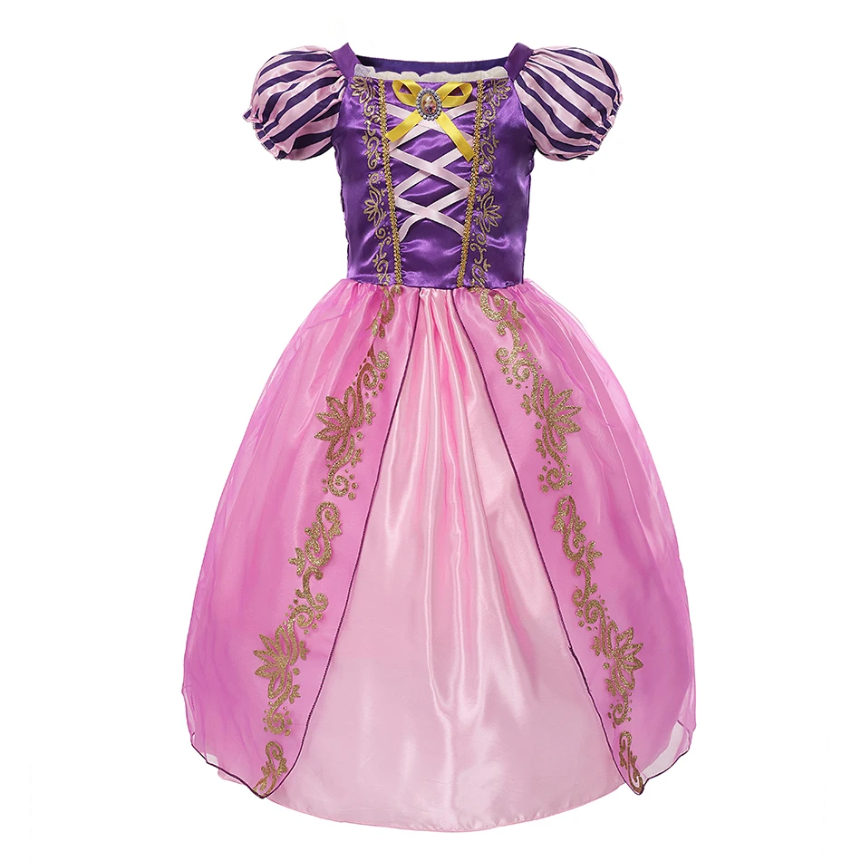 Princess Rapanzel Dress Costume For Girl Kids Cosplay Cartoon Tangled ...