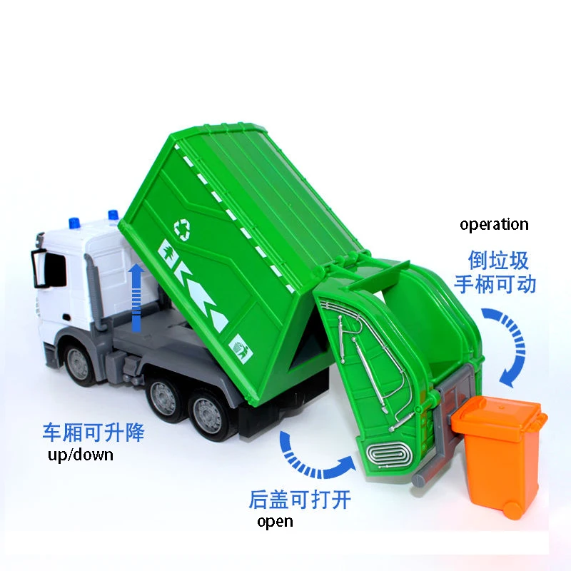 Highttoy Camion Benne Télécommande Enfant, Jouet Camion Poubelle 6 Canaux Échelle 1:24 Véhicule de Chantier Télécommandée avec LED et Son Highttoy Camion Benne Télécommande Enfant, Jouet Camion Poubelle 6 Canaux Échelle 1:24 Véhicule de Chantier Télécommandée avec LED et Son