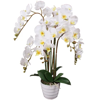 Silk artificial orchid bonsai for sale artificial orchid plants for decoration high quantity potted orchid