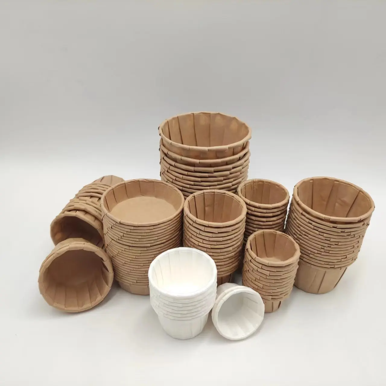 Kraft Paper Disposable Souffle Portion Paper Cups 1 Oz Paper Sauce Cups