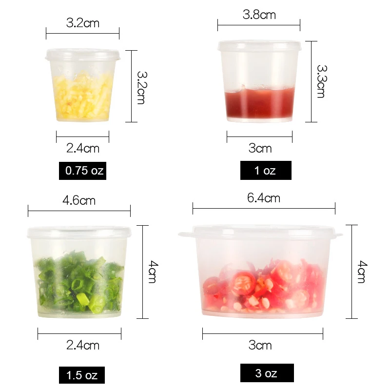 Disposable Container Sizes Take Away Disposable Plastic Salad Dressing Mini Container With Hinged ...