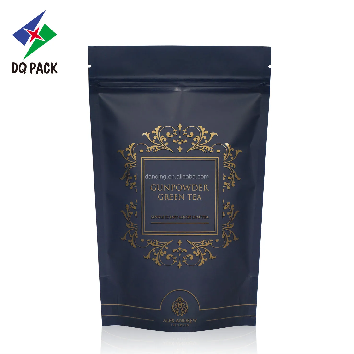Customized printing High quality tea bag with zipper packaging pouch stand up zipper pouch