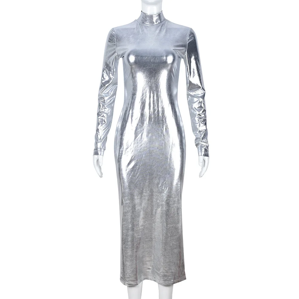 Shop Our American Style Back Zipper Bodycon Silver Dress