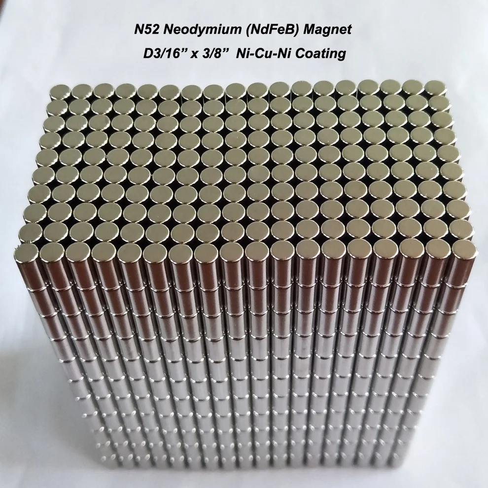
Супермощный Неодимовый цилиндрический магнит D3/16x3/8 N52 