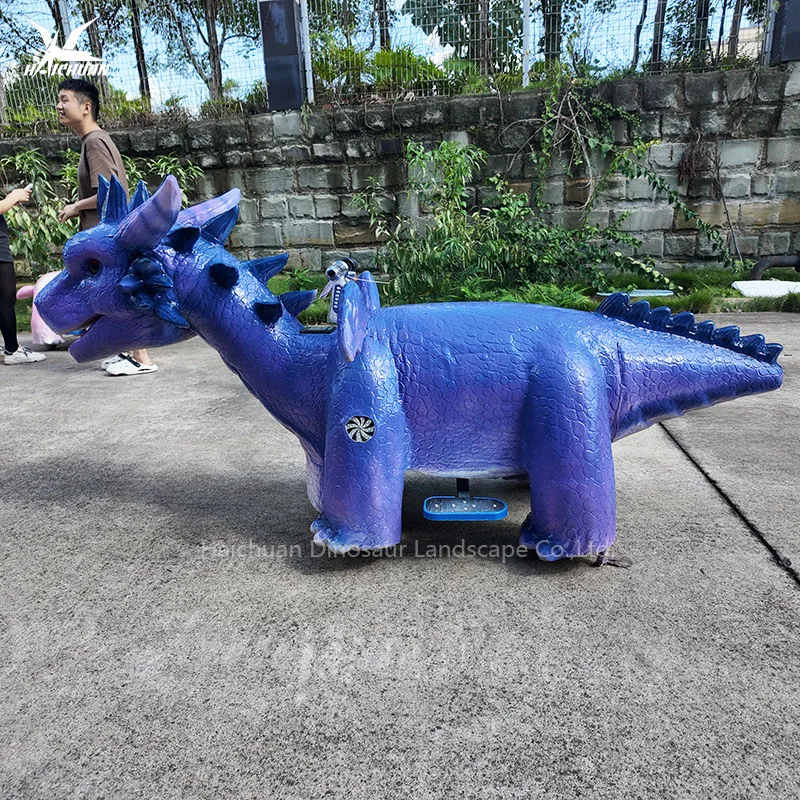 Attractive Hot Sale Kids Amusement Park Animatronic Dragon Rides Battery Car with Glowing Eyes Flash Lights