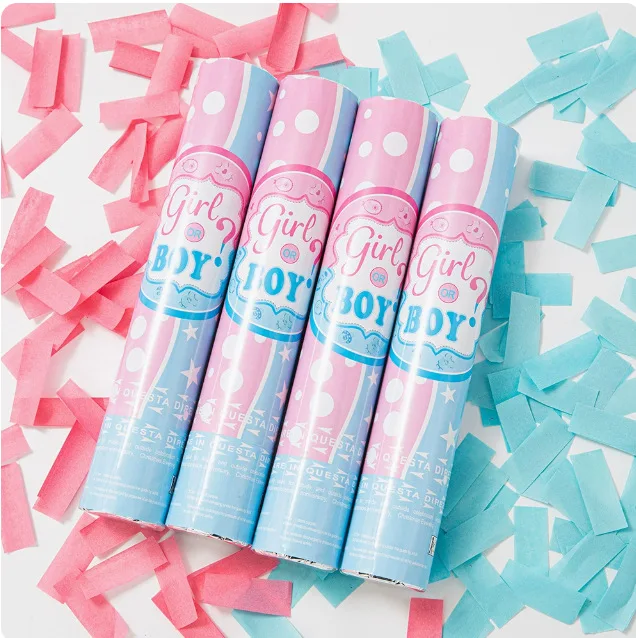 Gender Reveal Confetti Cannons Tissue Paper Confetti for Baby Shower Party Decorations