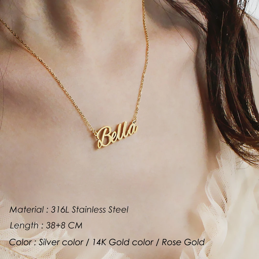 EManco Gold 316L Stainless Steel Custom Name Necklace Personalized for  Women Choker Letter Initial Necklace Jewelry Chain