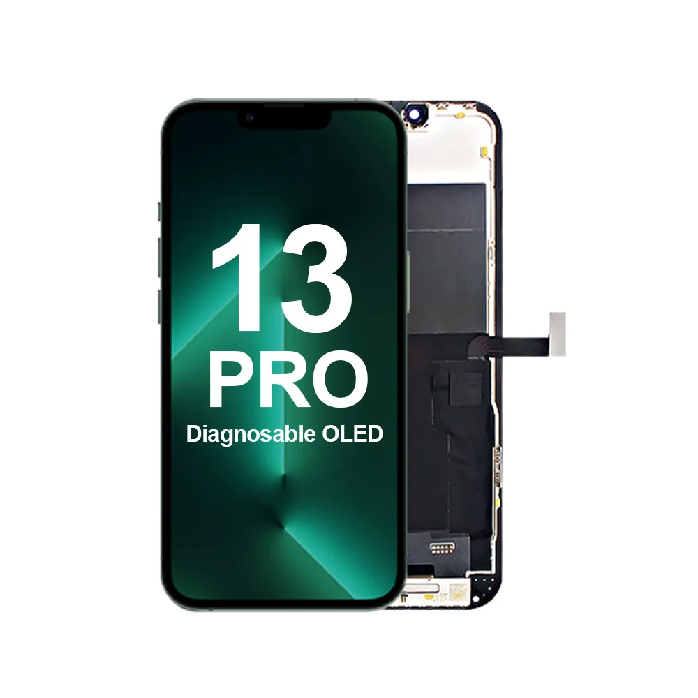 DIGI4U Weicher OLED-Bildschirm, Ersatz für iPhone 13 Pro Max 120 Hz, 17,6 cm COP-Display, kein LCD, 1:1 Fenster & Auflösung und Dicke, Temperaturkontrolle, mit Reparaturset für iPhone 13 Pro Max