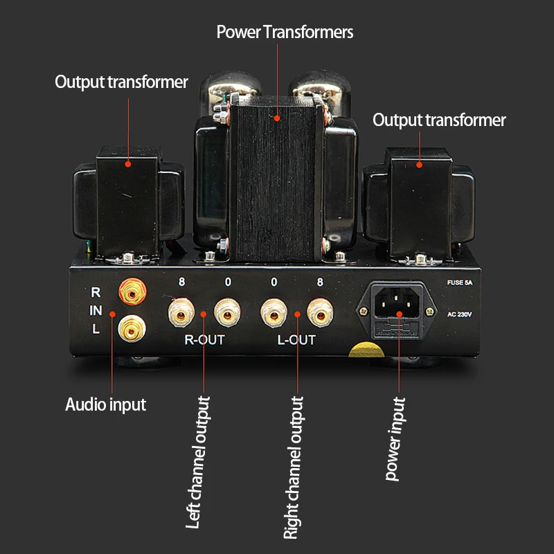 220V 6.5w*2 ホームオーディオ真空管アンプ 2チャネル クラシックAタイプ