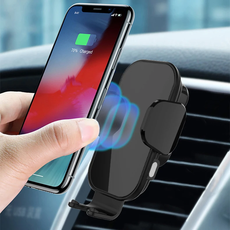 
 Стеклянный зеркальный дизайн 15 Вт быстрый беспроводной держатель для телефона Qi автомобильное беспроводное зарядное устройство  