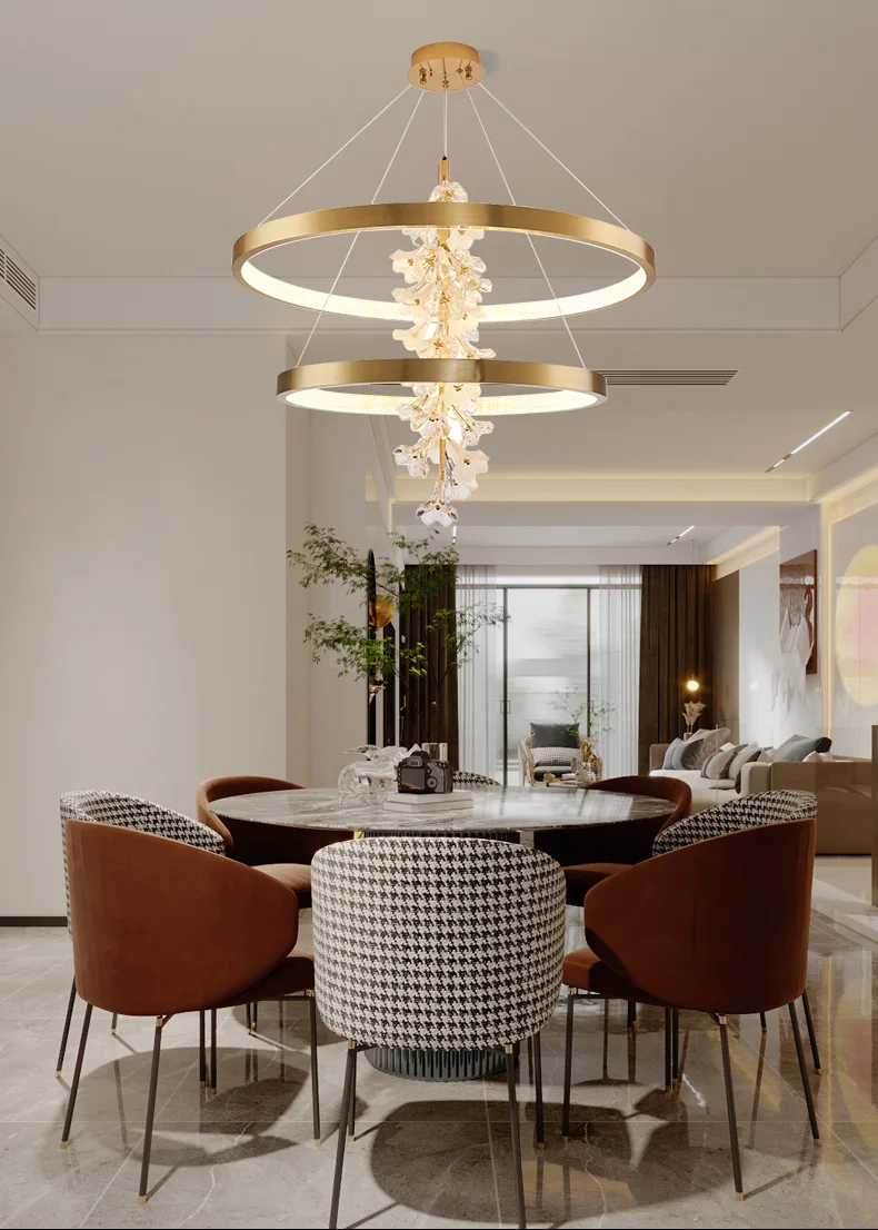 Two Rings Pendant Contemporary Style Two Ring Pendant Light Indoor Decoration Villa Home ...