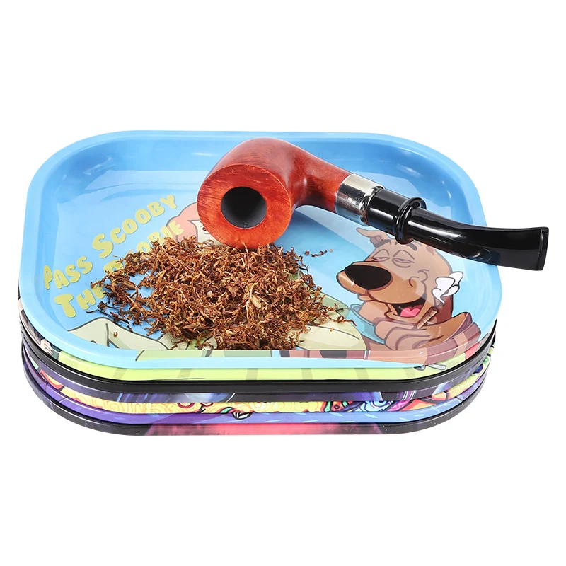 Futeng 18*14cm Metal Tin Custom Printed Rolling Tray Tobacco Smoking