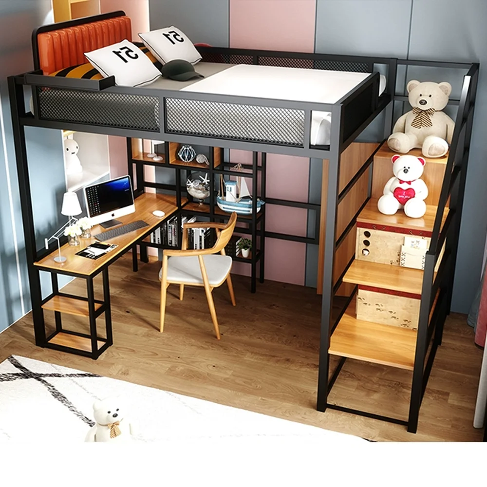 2023 Adults Metal Bed Factory Wholesale Hotsale Metal Queen Loft Bed