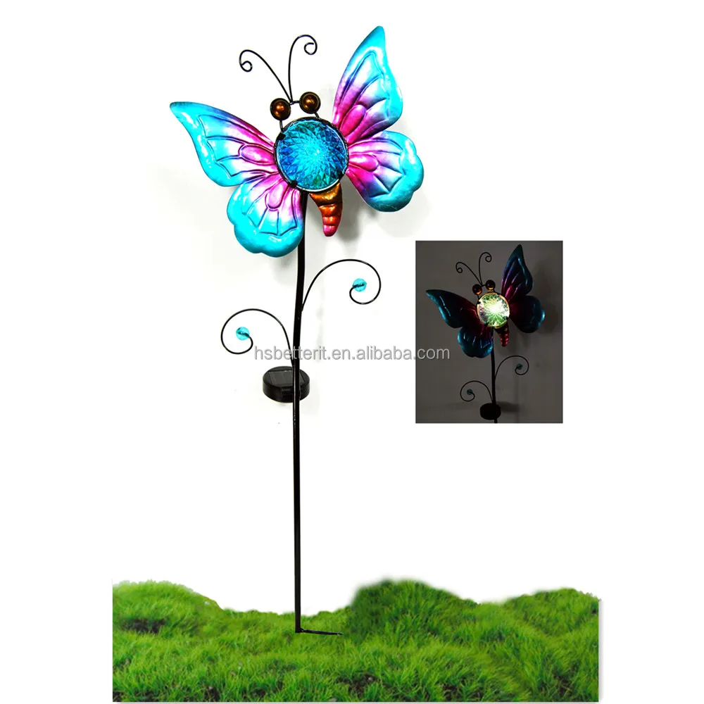 BETTER Professional Led Light Solar Metal Insect Dragonfly Shape  Stake butterfly