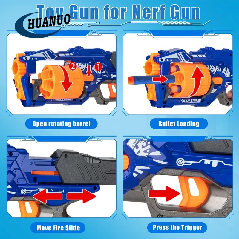 Foam Blaster Gun with Rotating Barrel Blaster Gun Toy Pistol with 20 Pcs Soft Foam Darts Kids Toy Gun