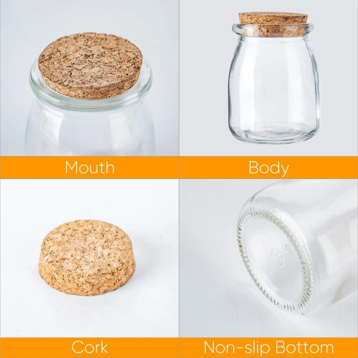 Barattoli di vetro da 250 ml - Barattoli di vetro piccoli con coperchi in argento Barattoli di conserve | Barattoli per stoccaggio per gelatina, marmellata, miele  15