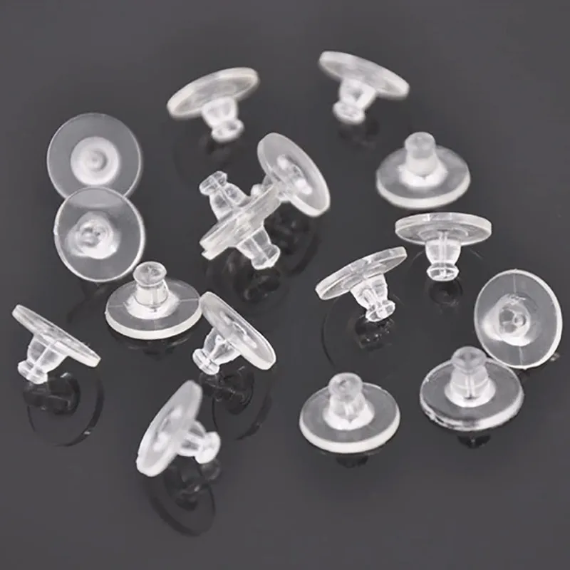 1,000 Pieces Clear Silicone Bullet Clutch Style Soft Earring