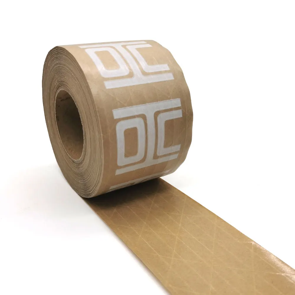 Wholesale Water-activated Logo Printed Packing Reinforced Kraft Gummed Paper Tape