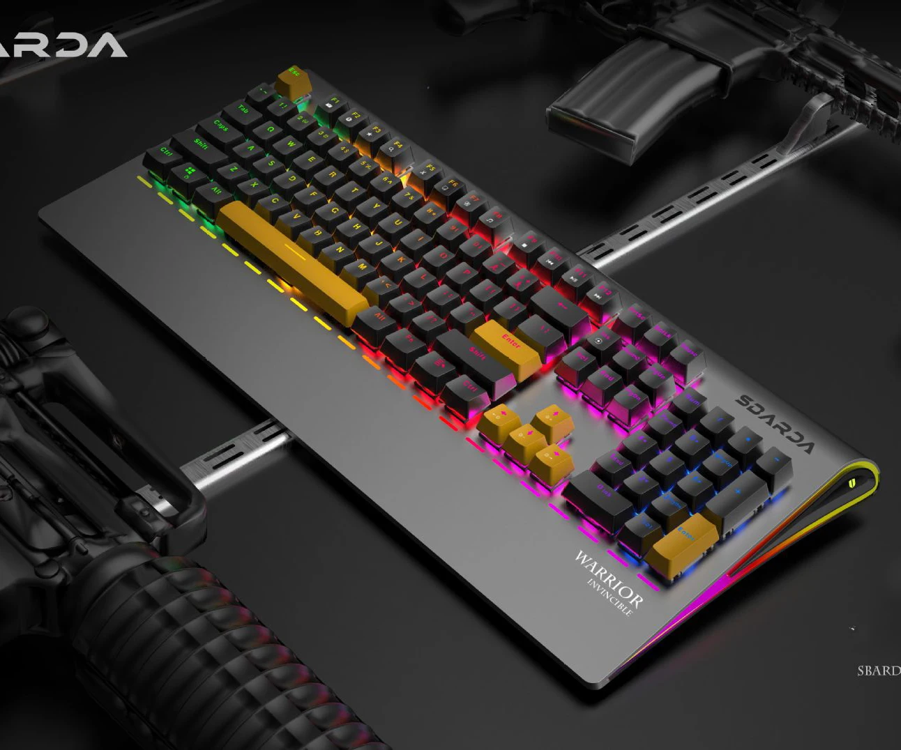 Hot Sales USB R8 Designer Aluminum SBARDA Keyboard Top Panel Gaming RGB Mechanical Keyboard for Laptop Computer