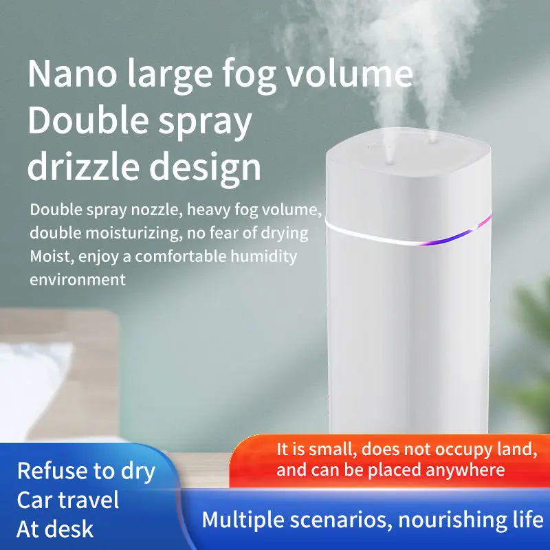 IStapromo Gifts Mist Double Spray Ultrasonic Air Humidifier Aroma Diffuser With Night Light for Car Home Office Yoga Usb