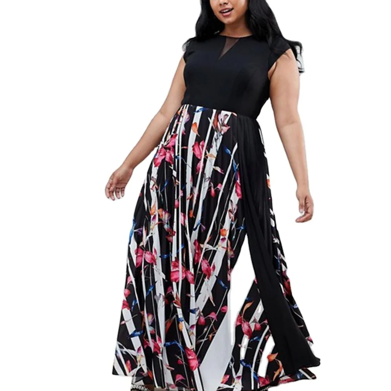 chinese dress ladies Buy DEEBACO Women's Leaf Print Rayon Tiered Plus Size Dress Fit & Flared  V-Neck 3/4 Sleeve Summer Wear One Piece Girls Dress Western Party Casual Wear  Outfits for Ladies (DBDR00000971_3XL_Multicolor) at Amazon.in main image 0
