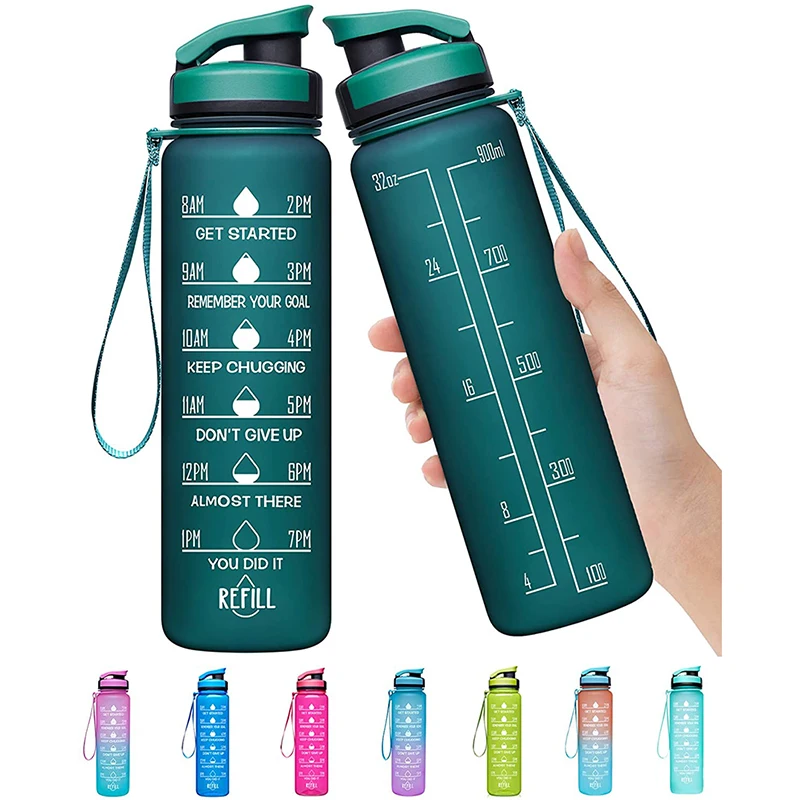 Outdoor Sport Justfwater 3.78 L / Liter BPA Free Large Water Jug with Handle Water Bottle Motivational Sports Water Bottle with Time Marker Home & Office Ideal for Gym Leakproof 