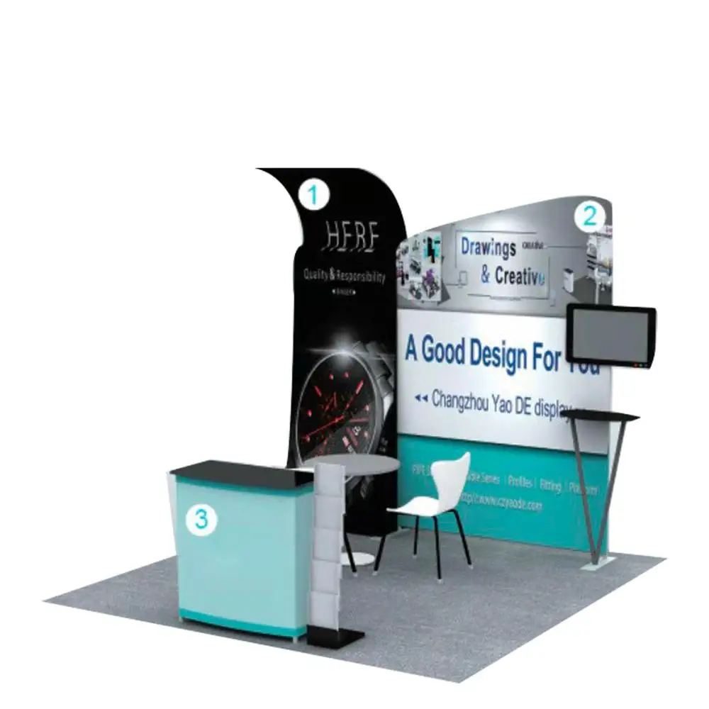 Outdoor Trade Show Equipment Standard Exhibition Booth with Durable Fabric Display