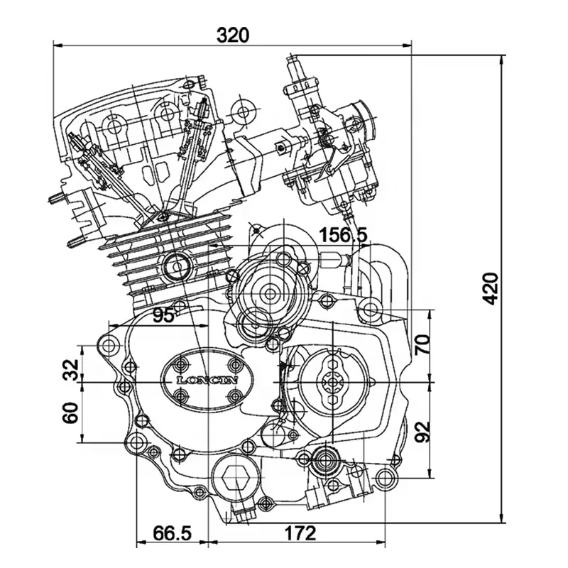 CQJB Loncin Scooter Engine Engine Motorcycle of Boxer 150 150CC