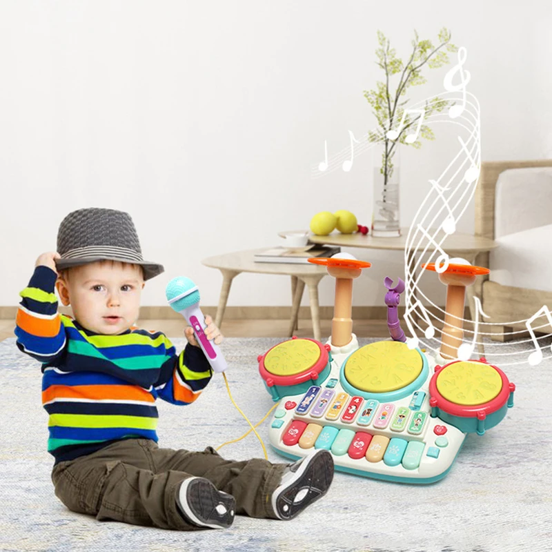 Пианино клавиатура игрушка детский электронный барабан и пианино 2 в 1 Детские игрушки музыкальный инструмент
