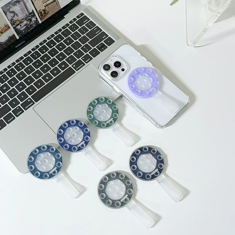 Round Anti Slip Silicone Sticky Adhesive 3m logo for Phone Suction Cup Sticky Phone Holder for iphone 11 12 13 Mobile Phone case