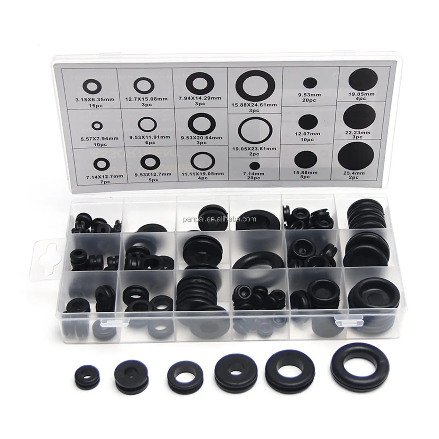 Ispinner 150pcs Rubber Grommet Assortment Kit Rubber For Automotive