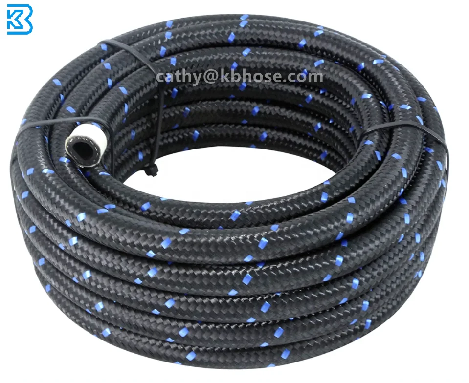 thumbnail image 2 of POSENG Nylon Braided Fuel Line Kit – 4AN To 12AN – 10ft Hose + 6 Aluminum Fittings – 0/45/90 Degree 2 of 6