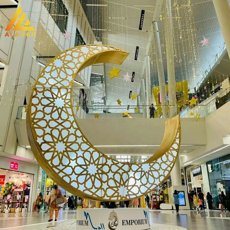 Outdoor Modern 2m Eid Mubarak Big Moon Crescent Light Ramadan Mall ...