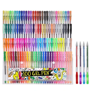 G5012 Gel Pen 80 100 120 Colors Multi-Color Gel Pen 0.8mm PVC & ABS School Supply with Glitter Ink Wholesale Gel Pen