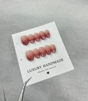 Wholesale  Hand Painted Gel Press on Nails Beautiful Luxury Customized Design Handmade Press on Nails