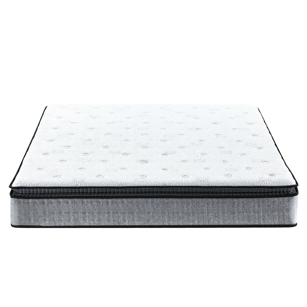 Hot Selling Euro Luxury King Queen Size Custom Spring Memory Foam Latex Hybrid Pillow Top Mattress Compressed In A Box For Hotel