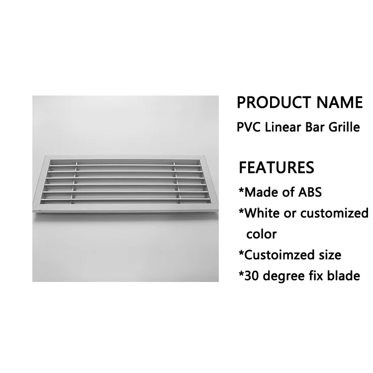 HVAC Wall Air Registers Supply PVC Plastic 30 Degree Linear Bar Vent Grille