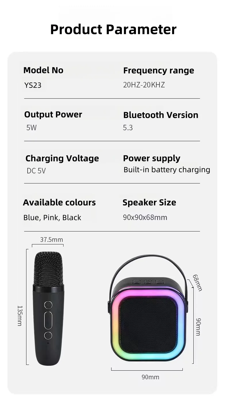 RGB Children's Karaoke Microphone YS23 A New Generation Of Karaoke Device Suitable For Family Entertainment With Children.(pic10)